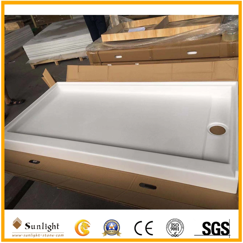 Customize Solid Surface Non-Slip Cultured Marble/SMC Shower Panel SMC Shower Pan/Shower Base/Shower Tray for Hotel Bathroom